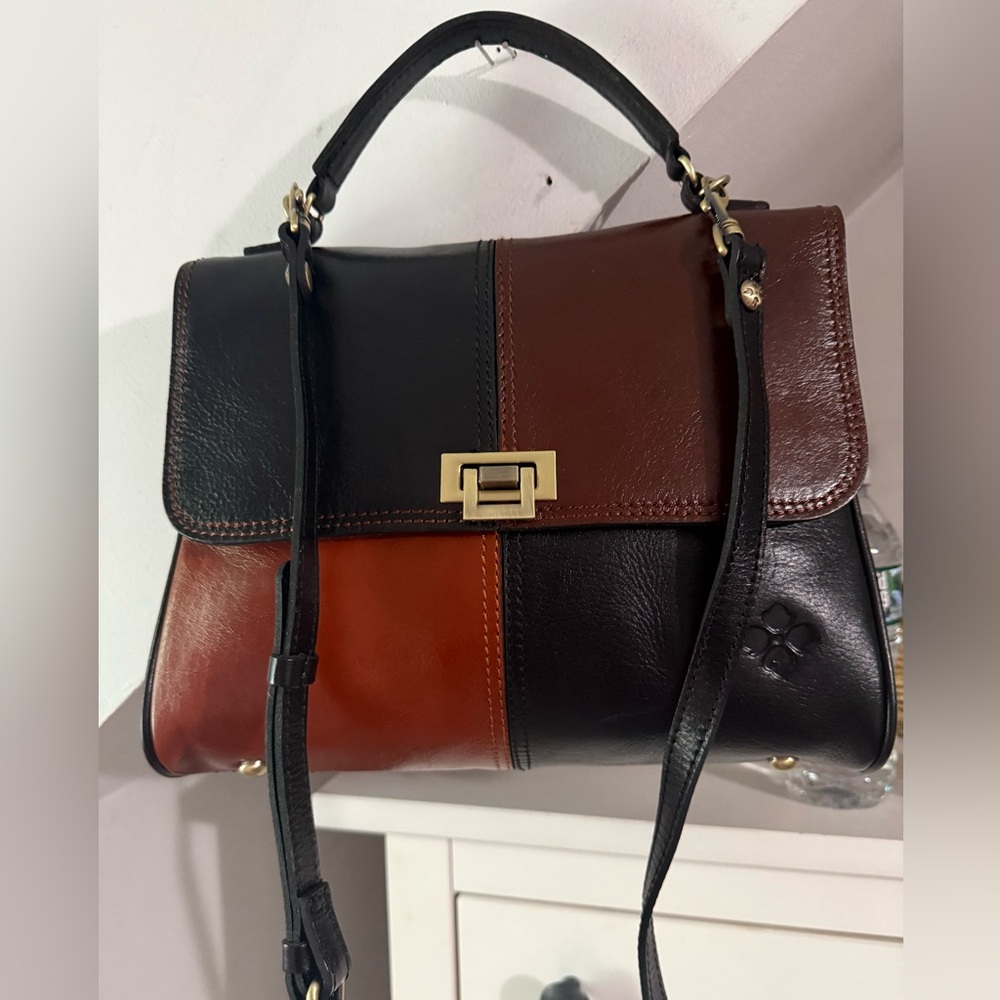 Patricia Nash leather color block satchel NWT